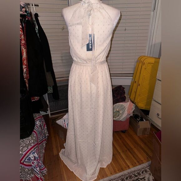 NWTs ModCloth Illuminated Elegance Chiffon Maxi Dress Size Small - Picture 8 of 9
